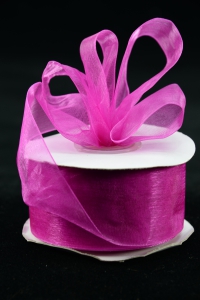 Organza Ribbon , Fuchsia, 1.5 Inch x 25 Yards (1 Spool) SALE ITEM